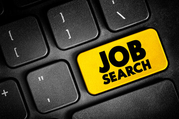 Fototapeta premium Job Search text concept button on keyboard for presentations and reports