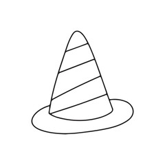 Black outline fire fighter equiptment doodles element stock. vector illustration of character firefighter