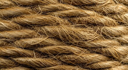 Fototapeta premium Closeup of Raw Jute Fibers Twisted into a Rope
