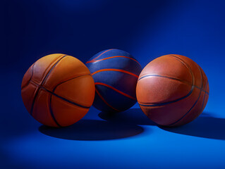 Obraz premium Basketballs on Soft Blue