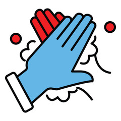 Hand Hygiene Icon For Dorsal Side Cleaning