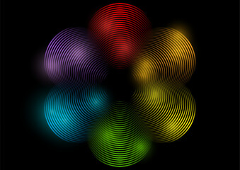 LGBTQ Pride Month abstract colorful rainbow concept linear circle vector background