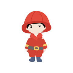 Kawaii fire fighter cartoon element stock. This is a fire fighter career vector consisting of male fire fighter