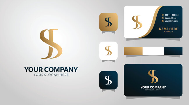 Elegant Gold JS Monogram Logo Design for Business Branding