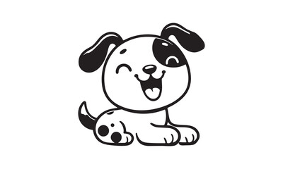 Naklejka premium dog silhouette on white background. Vector illustration isolated on white. Silhouette simple. Animal Logotype concept.