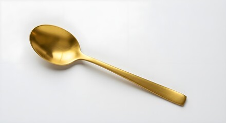 gold spoon,  golden spoon,  spoon, Gold Spoon on White Background