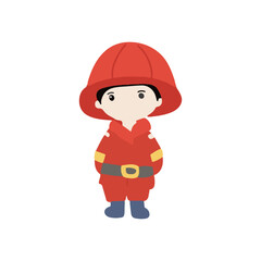 Kawaii fire fighter cartoon element stock. This is a fire fighter career vector consisting of male fire fighter
