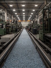Obraz premium Industrial Precision: A Study of Scale and Production in Manufacturing Facility