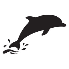 Dolphin Jumping Out of Water Silhouette