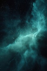 Fototapeta premium Teal Nebula and Stars in Deep Space Abstract View of Cosmic Galaxy Formation and Heavenly Bodies in the Universe