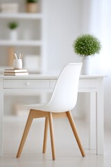 Fototapeta premium clean minimalistic workspace in home setting with modern design