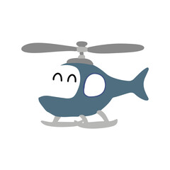 Adorable cartoon helicopter  isolated on white background. helicopter illustration, helicopter vector, helicopter icon vector illustration,