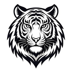 Fototapeta premium black and white Tiger head logo design