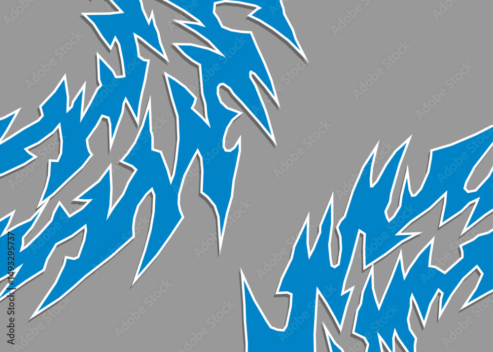 Poster abstract background with curved geometric spike lines pattern and with some copy space area