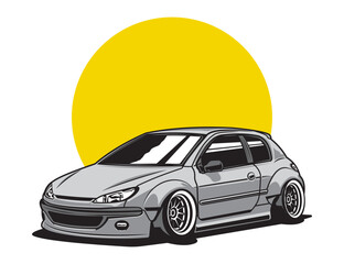 isolated image of car design with grey accent graphic illustrator