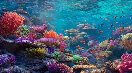 coral garden and vibrant sea life