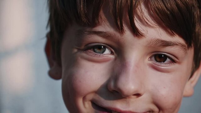 Young boy revealing candid emotional range through expressive close up portraits, showcasing nuanced feelings with natural authenticity