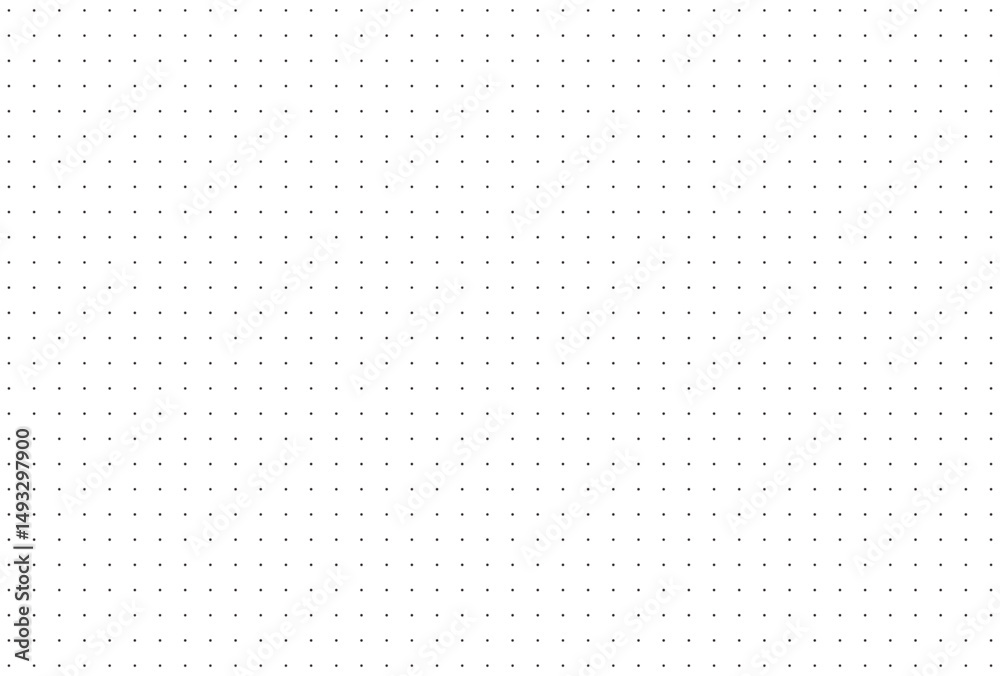 Wall mural dotted squared grid graph paper for notebooks. pattern for bullet journal. dotted wide background. p