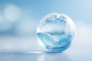 close-up of globe with calm ocean waves symbolizing climate policy