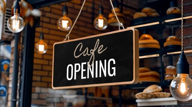 Bakery window sign live mockup, animated overlay, transparent 4K video, alpha channel, ProRes 4444