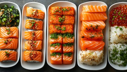 Fresh Salmon Sushi Platter