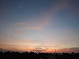 sunset over the city