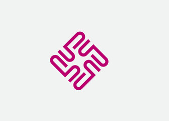 Abstract geometric intertwined shapes logo design vector illustration