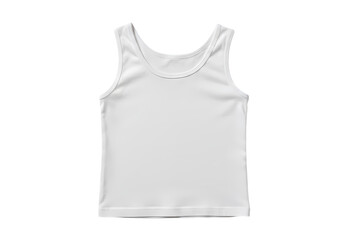 White BabyToddler Ribbed Tank Top Undershirt  Soft Cotton Comfortable Breathable Kids Innerwear Underclothing isolated on transparent background