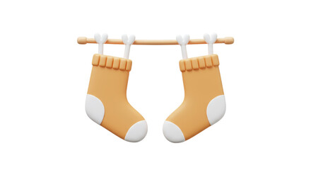 Isolated Christmas Stockings Hanging Ornament