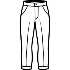 Outline Cargo Pants &ndash; Minimal Vector for Military, Streetwear, and Casual Outfit Art

