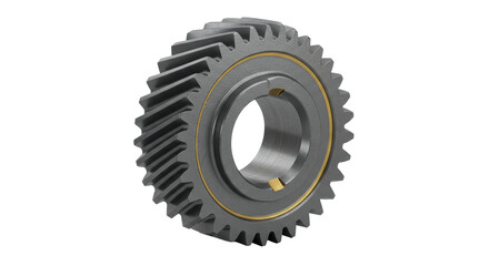 Isolated Metal Bevel Gear with Golden Edges