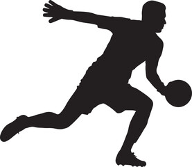 Boy goalkeeper in flight for the ball