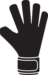 Goalie Gloves Icon on Black and White Vector Backgrounds