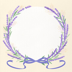 Lavender Floral Frame with Ribbon