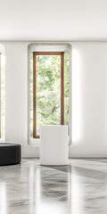 Modern interior design concept featuring natural light in a minimalist space