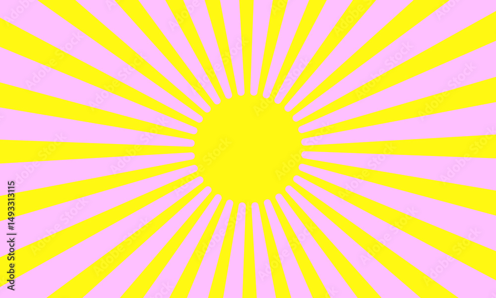 Poster sun shine rays groovy pattern. cool retro funky beams summer background.