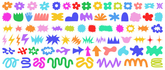 Set Of Abstract Organic Shapes Vector Design. Moden Geometric Doodle Elements. Groovy Forms.