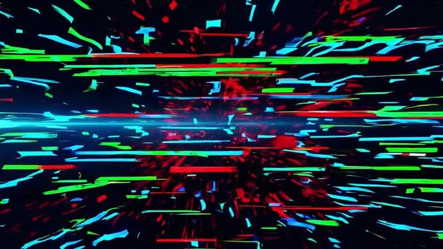 Cyber Attack Glitchy Video Background with Data Corruption and Virus Effects