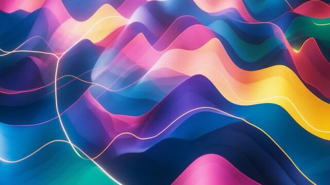Long exposure light painting photography showcasing an abstract colorful irregular lines background