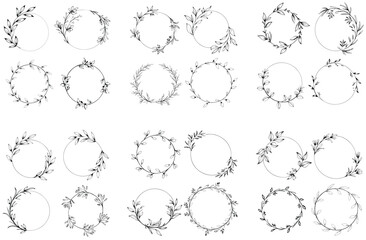 vector set of round frames