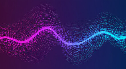 Abstract Neon Wave Background Vibrant Pink and Blue Digital Art, Perfect for Tech, Music, and Design Projects