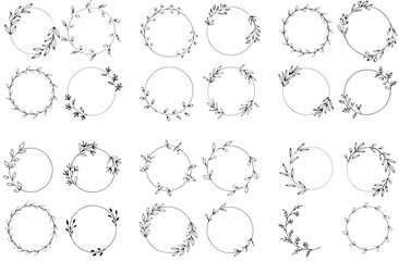 set of hand drawn flowers