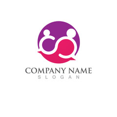 Bubble chat  logo and symbol vector image