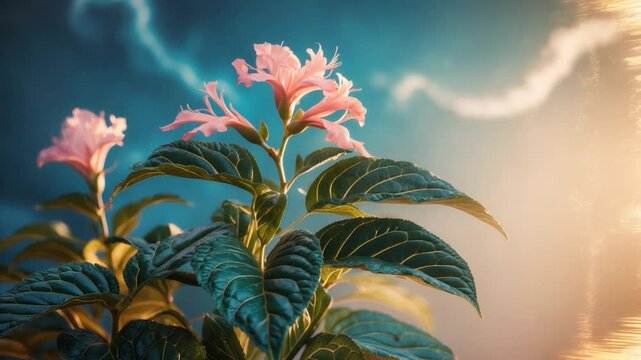 Acalypha wilkesiana plant and flowers showcased in a video