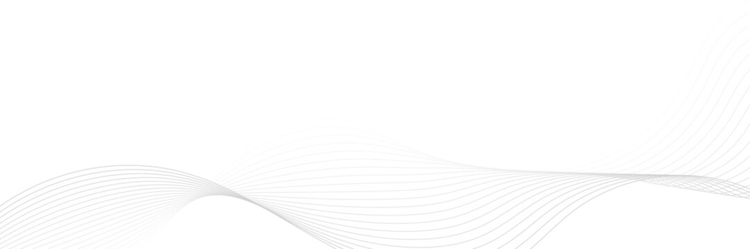 Abstract white and gray background. Abstract linear flowing particles future technology concept abstract wave curve lines banner.  