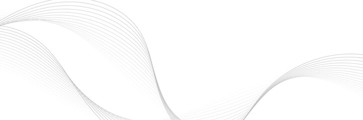Abstract white and gray background. Abstract linear flowing particles future technology concept abstract wave curve lines banner.  
