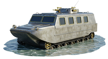 Isolated All Terrain Vehicle on Water Surface