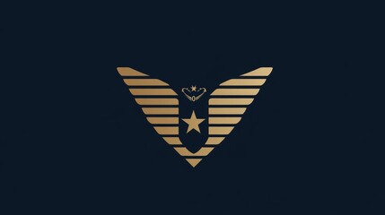 Minimalist logo of honor in the military and police world, lines and shapes suitable for visualizing the design of law enforcement state apparatus.