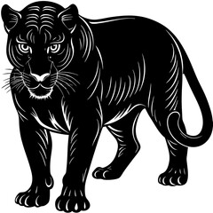 Majestic Black Panther Silhouette Illustration Graphic Design