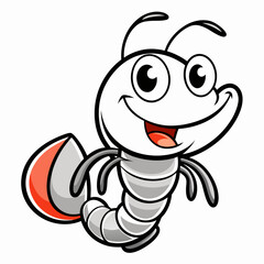 Happy Cartoon Shrimp Character Illustration for Kids